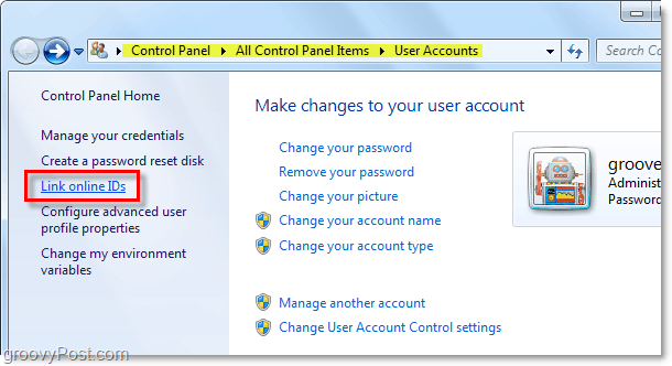 hvordan koble online ID-er i Windows 7
