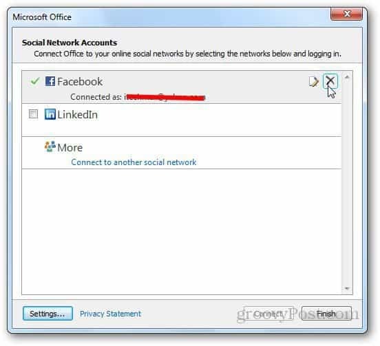 Sosiale nettverk Outlook 8