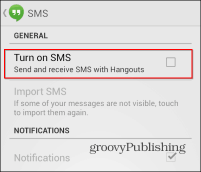 Hangouts sms