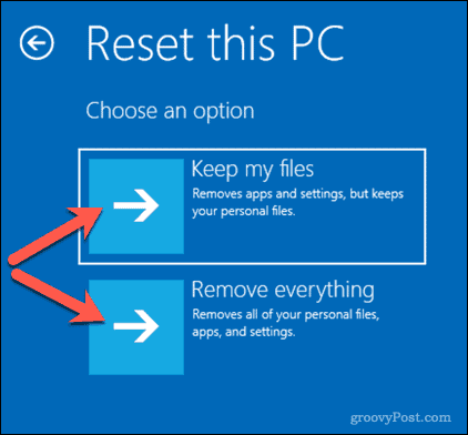 Alternativer for tilbakestilling av en Windows 10-PC