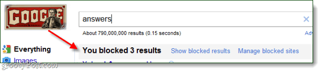 google search 3 blokkerte resultater