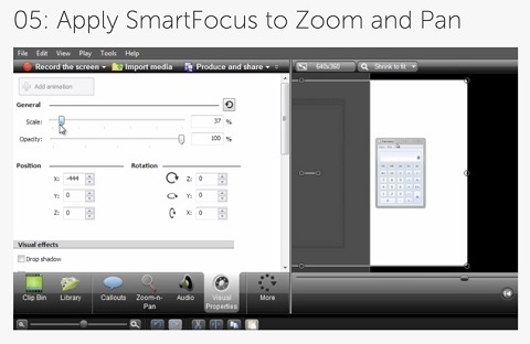 camtasia smart fokusfunksjon