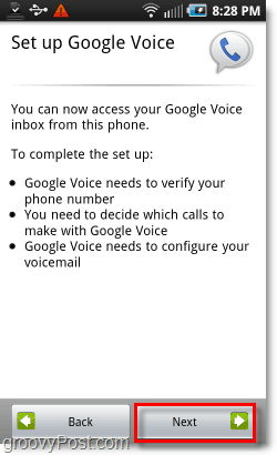 Google Voice på Android mobil pålogging