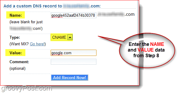 Administrer ditt DNS-domene på Dreamhost.com CNAME