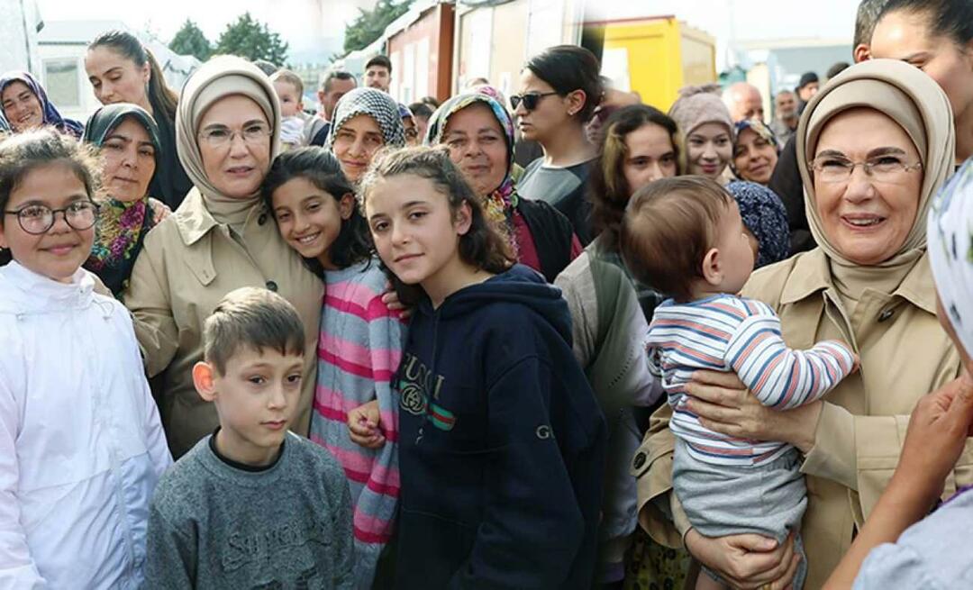 Emine Erdoğan møtte jordskjelvofre i Hatay