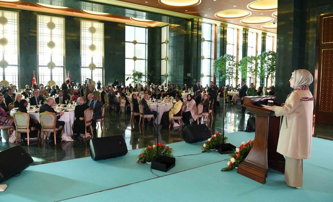 Emine Erdogan, som holdt en tale om det afrikanske husprogrammet