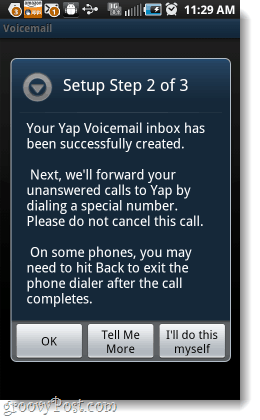 Konfigurer Yap Voicemail trinn 2