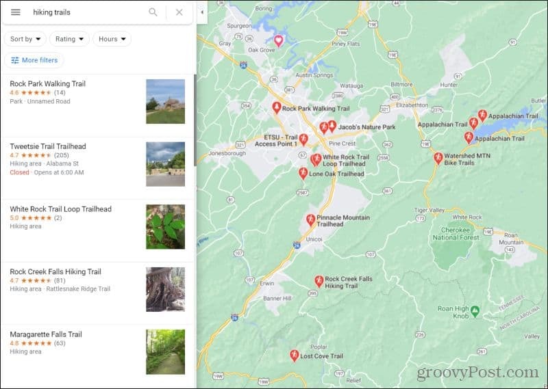 google kart turstier