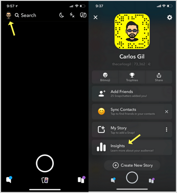 Snapchat Insights hvordan du får tilgang