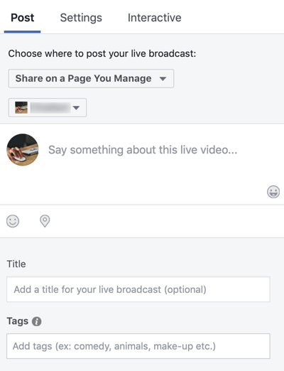 Slik bruker du Facebook Live i markedsføringen, trinn 3.