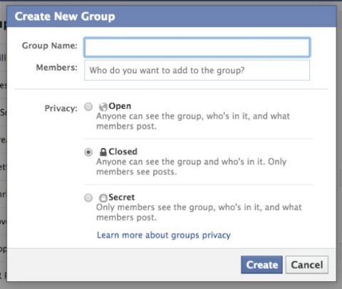 facebook gruppeoppsettskjerm