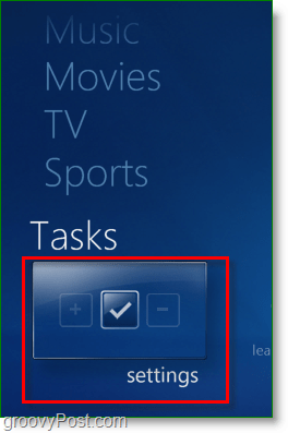 Windows 7 Media Center - klikk på oppgaver> <noscript> <img style =