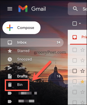 Papirkurv-mappen i Gmail