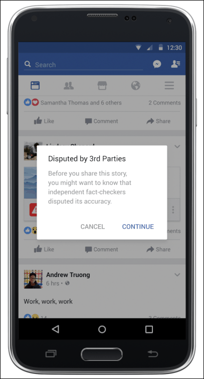 facebook falske nyheter tredjeparter