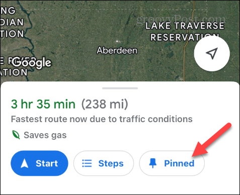 Lagre en rute på Google Maps