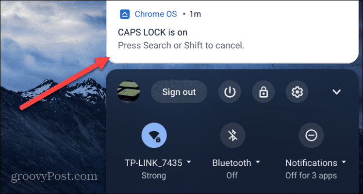 Caps Lock-aktivert Chromebook