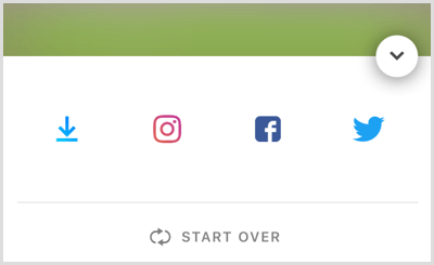 Trykk på Instagram-ikonet for å lagre historien på kamerarullen din.
