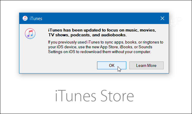 oppdatert iTunes-melding