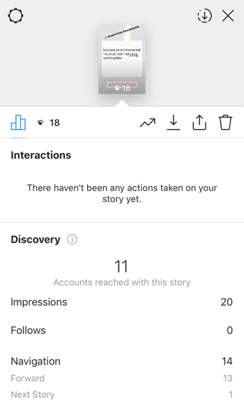 Se avkastningsdata for Instagram Stories, trinn 9.