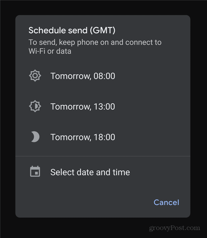 Slik planlegger du tekstmeldinger Android-tidsplan