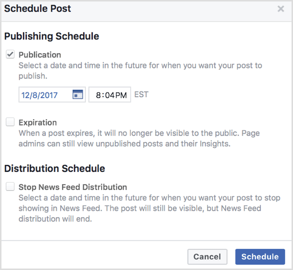 Facebook laste opp video tidsplan innlegg