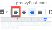 Google Docs venstre justeringsknapp