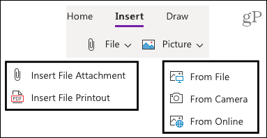 Sett inn fane i OneNote for nettet