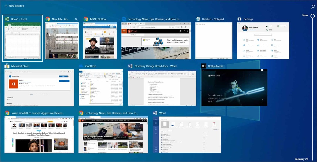 Chrome Activity Windows 10-tidslinjen