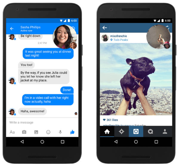 facebook messenger video chat heads