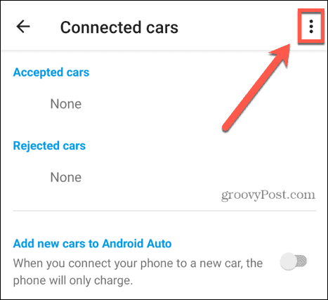 android auto tre prikker-ikon