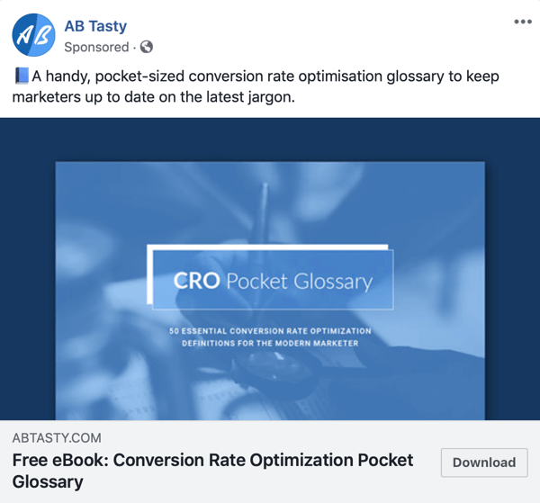 Facebook-annonseteknikker som leverer resultater, for eksempel av AB Tasty som tilbyr gratis innhold