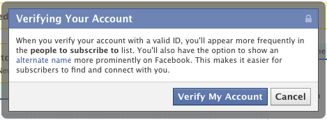 facebook verifiserte kontoer