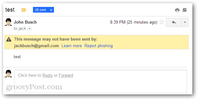 Denne meldingen er muligens ikke sendt med phishing fra rapporter