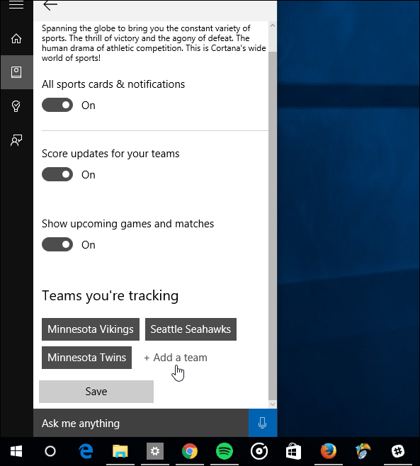 Sport Notatbok Cortana