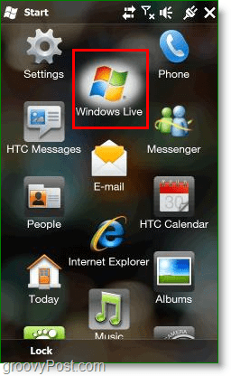 der windows live vises på windows mobile desktop