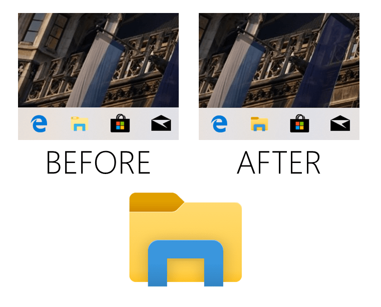 Nytt File Explorer-ikon Windows 10 19H1