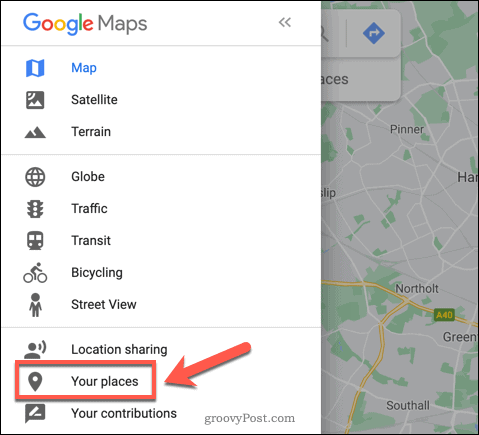 Google Maps Dine steder-alternativ
