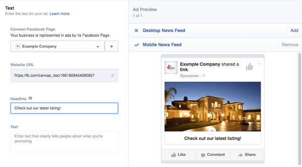facebook publiseringsverktøy lerret