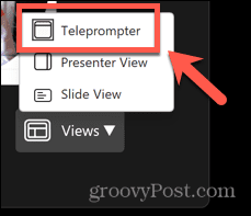 powerpoint teleprompter-visning