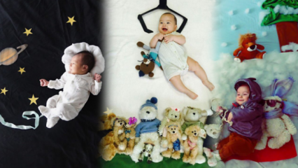 Månen etter måned konsept baby fotoshoot! Hvordan ta de mest forskjellige babybildene hjemme?