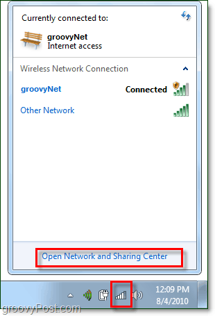 administrere nettverk fra Windows 7-systemskuffen