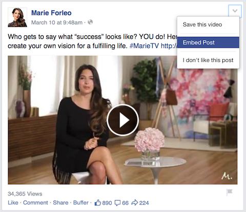 marie forleo video facebook innlegg