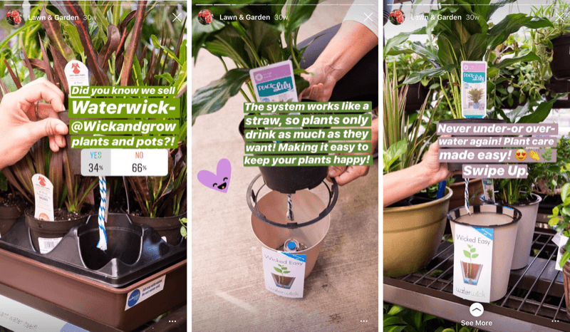 forretningseksempel på tips som deles i Instagram Stories