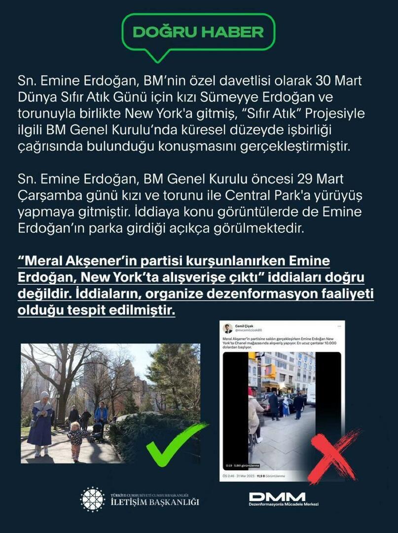 Skitten persepsjonsoperasjon gjennom Emine Erdogan 