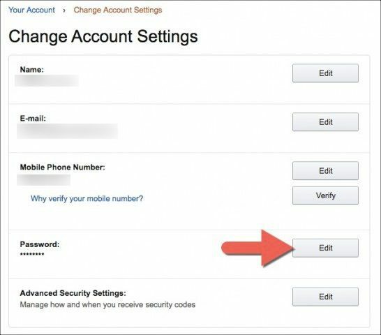 hvordan du endrer amazon passord