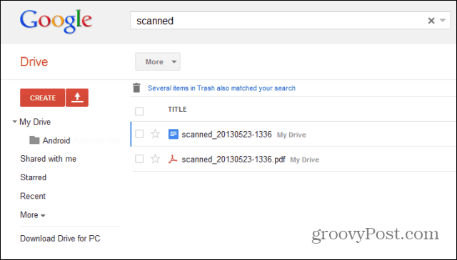 google drive scan drive