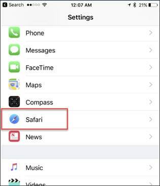 iOS-klar-cache-safari-innstillinger