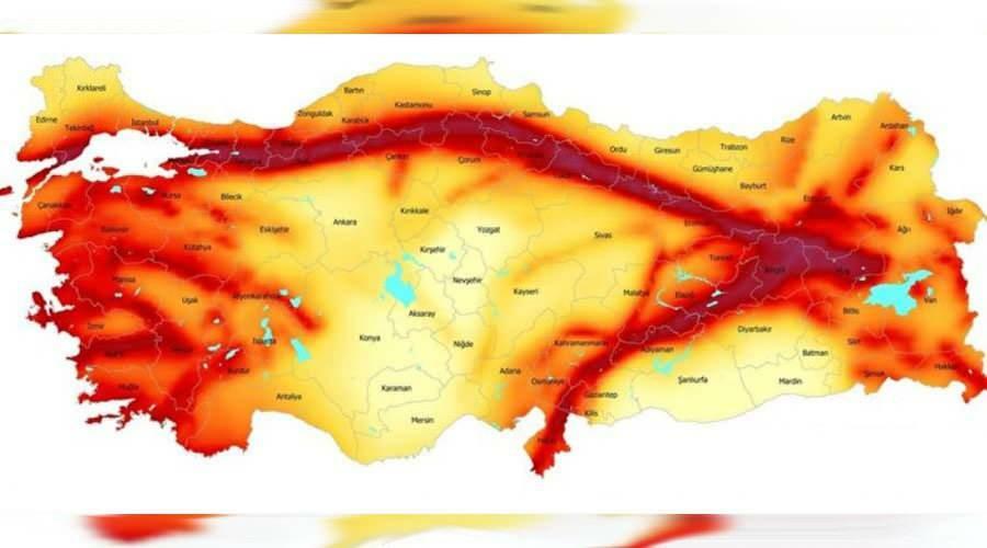 Türkiye jordskjelv kart