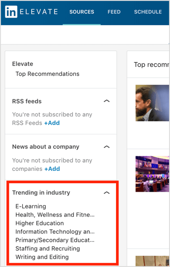 LinkedIn Elevate Trending in Industry-listen