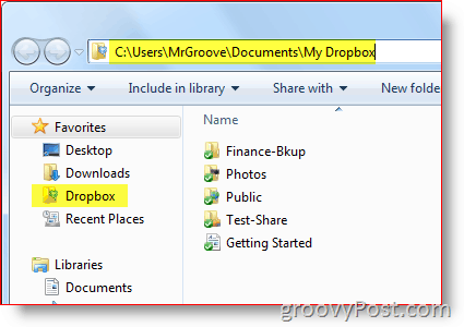 Windows Explorer Dropbox-sti